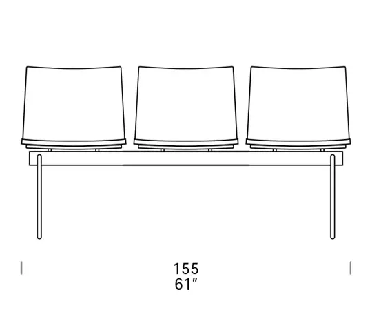 Alia K Measure panchina Slim Bench tre posti