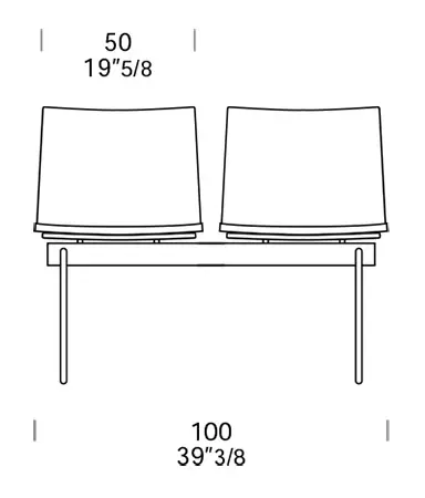 panchina Slim Bench due posti panchina Slim Bench due posti